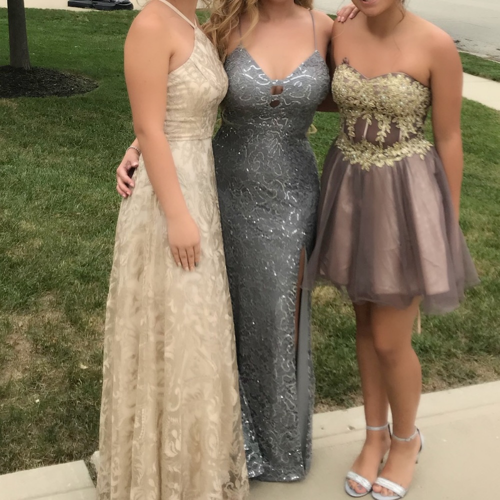 Beautiful silver prom dress